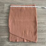 EXPRESS NEW super high-waisted cable knit faux wrap mini sweater skirt - large Photo 4