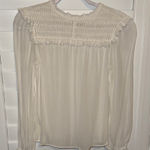 Reiss  Cream Blouse with Ruffle Trim Photo 0