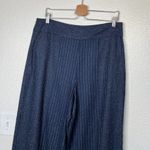 Rebecca Taylor Tailored by  Navy Blue Pinstripe Wide Leg Dress Pants Size 14 Photo 3