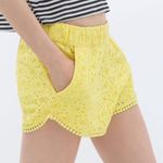 ZARA Trafaluc Yellow Lace Crochet Trim Shorts Photo 0