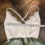 SheIn  Women’s Dress Romper White Lace Top Green Leaf Flowing Bottom Small (4) Photo 4