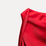 ZARA  dress Maxi  Red satin Lingerie Fitted wedding Party Photo 12