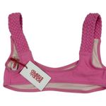 Solid & Striped $84 Elle solid pop bubblegum braided bikini top M Photo 2