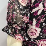City Studio long sleeve black floral ruffle dress size medium Photo 3