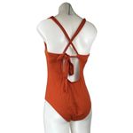 Kona Sol  Orange Brown Ribbed Ring Keyhole One Piece Swim Bikini Swimsuit Size M Photo 1