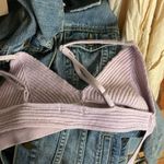 For Love & Lemons  Joan Knit cropped Lavender Wrap Top M Photo 5