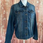 Per Se  Frayed Raw Hem Blue Denim Jean Jacket Photo 2