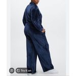 Fabletics blue velvet straight leg jumpsuit size xxl Photo 3