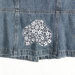 DKNY ‎ Small Jean Jacket Reworked Denim Hand Embroidered Bleached Distressed 509 Photo 11