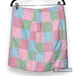 Talbots  petite size 8P skirt size zip seersucker patchwork striped design lined Photo 7