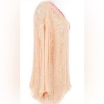 POL Women’s Size Medium Distressed Peach Sweater With Pink Stitch Details Photo 3