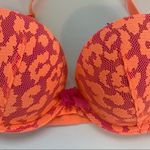 Victoria's Secret  Pink & Orange Leopard Print Very Sexy Padded Demi Bra Photo 5
