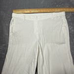 J Jill Pants Linen Stretch XL‎ White Cropped Pull On Slit Beach Resort Vacation Photo 7