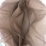 Cream and Brown Plush Tote Bag with Leather Handles White Photo 4