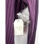 Time And Tru Womens Ribbed Long Cardigan Sweater In Purple Pearl Size S (4 Photo 5