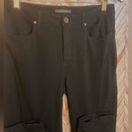 Elie Tahari ‎ Black Tapered Button 4 Pockets Stitching Design Women’s Size Medium Photo 2