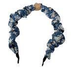 Nordstrom NWT Berry Denim Embroidered Boho Headband Blue Photo 2