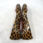 Christian Louboutin  Doracora Heart Leopard Patent Leather Flat Shoes Brown 37 Photo 8