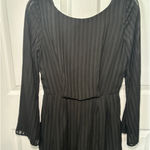 Charlotte Russe  Black Long‎ Sleeve Sheer Romper Ribbed w Pockets Medium Photo 0