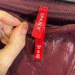 Spanx Medium Faux Leather Leggings Maroon High-Waisted Pants Photo 2