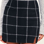 Lulus Womens Preppy Academia Spence Navy Blue Plaid Flannel Mini Skirt Size L Size L Photo 0