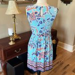 Enfocus Studio Bright Sky Blue Floral Dress Party Office Exec Travel Photo 8