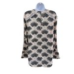 Chelsea 28 Pink Long Sleeves Lace Inserts Tropical Pattern VNeck Blouse Medium Photo 3