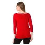 Karl Lagerfeld Ladies  Paris Pearl Trim Red Sweater Size Medium Photo 1