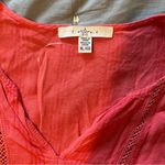 fever Coral Stripe Crochet Keyhole Boho Top in Size XL Pink Photo 10