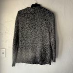 L.L.Bean  Sweater Womens Medium Black White Full Zip Cardigan Marled Knit Cotton‎ Photo 9