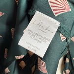 L'Academie  All Over Seashell Print Classic Button Up Blouse Size Small Green Red Photo 6