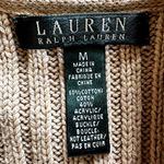 Lauren Ralph Lauren Sweater Vest Cable Knit Mid Length Buckle Closure Tan M Size M Photo 3