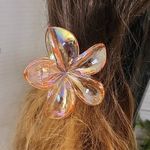3 Hibiscus Plumeria Double Flower Hair Claw Clips New Pink Photo 5
