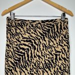 Good American Sand Zebra Animal Print Bias Midi Skirt Size Medium Photo 3