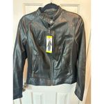 Kenneth Cole New York black fox leather jacket size small NWT Photo 8