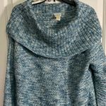 Chico's  Textured Blue Cowl Neck Sweater Photo 2