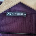 ZARA Corduroy Utility Shacket Jacket Dark Purple Ribbed Longline XS Photo 2