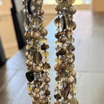 Loft  Multi Strand Beaded Necklace Gray Silver Pearl Crystal Statement Dressy Photo 0