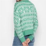 American Eagle  Fair Isle Snowdrift Sweater Green Women's Size Small Photo 1