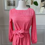 Vintage 70s Coral Terry Cloth Long Sleeve Dress Teena Paige XS S Orange Photo 2