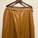NWT Heyson Tan Faux Leather Paperbag Tie Waist Pants Women’s Size 2XL Brown Plus Photo 4