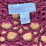 Dress Barn | Burgundy Crochet Trimmed 3/4 Length Sleeve Blouse | Medium Photo 2