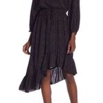 Joie  Alithea Polka Dot Heart Print Blouson A-line Midi Dress Asymmetrical Photo 11