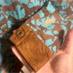 Toffee Apple Women L Button Front Western Shacket Jacket Equestrian Horse Print Blue Size L Photo 5