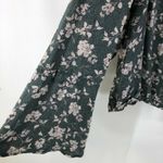 Melrose and Market Womens Blouse Top Long Bell Sleeve Open Back Floral Green 3X Photo 1