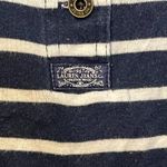 LRL Lauren Jeans Co. Striped Henley Top Women Medium 3/4 Sleeve Front Button Blue Photo 5