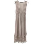 Bohemian Deep V Neck Tassel Lace Accent Sleeveless Lightweight Dress Medium Pink Photo 11