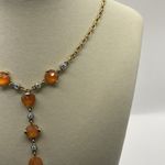 Anne Klein  Vintage Elegant Orange Heart White Stones Gold Tone Necklace … Photo 4