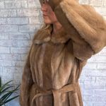 Vintage Faux Fur Coat Brown Photo 2