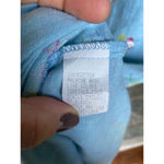 Vintage Stamp Floral Maxi Dress Garden Summer Spring 100 Cotton Boho Lightweight Blue Size M Photo 6